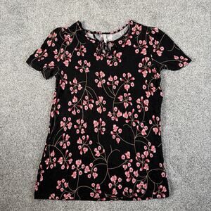 Cherry Blossom Sakura Floral Top M Retro Y2K Romantic Feminine Casual Soft Girl